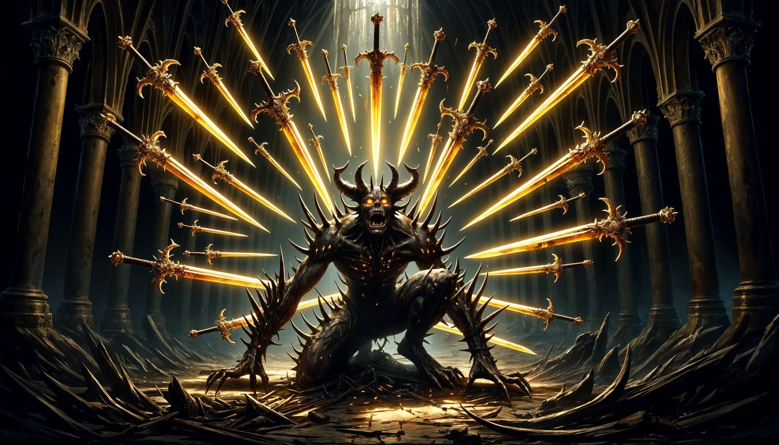 Divine Judgment: Demon Punished in Dark Fantasy