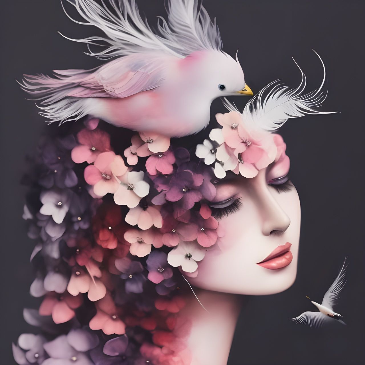 Minimalist Bird Illustration with Soft Textures