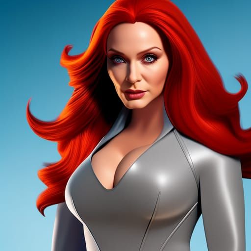 Christina Hendricks as Jean Grey: Pixar-Style 3D Art