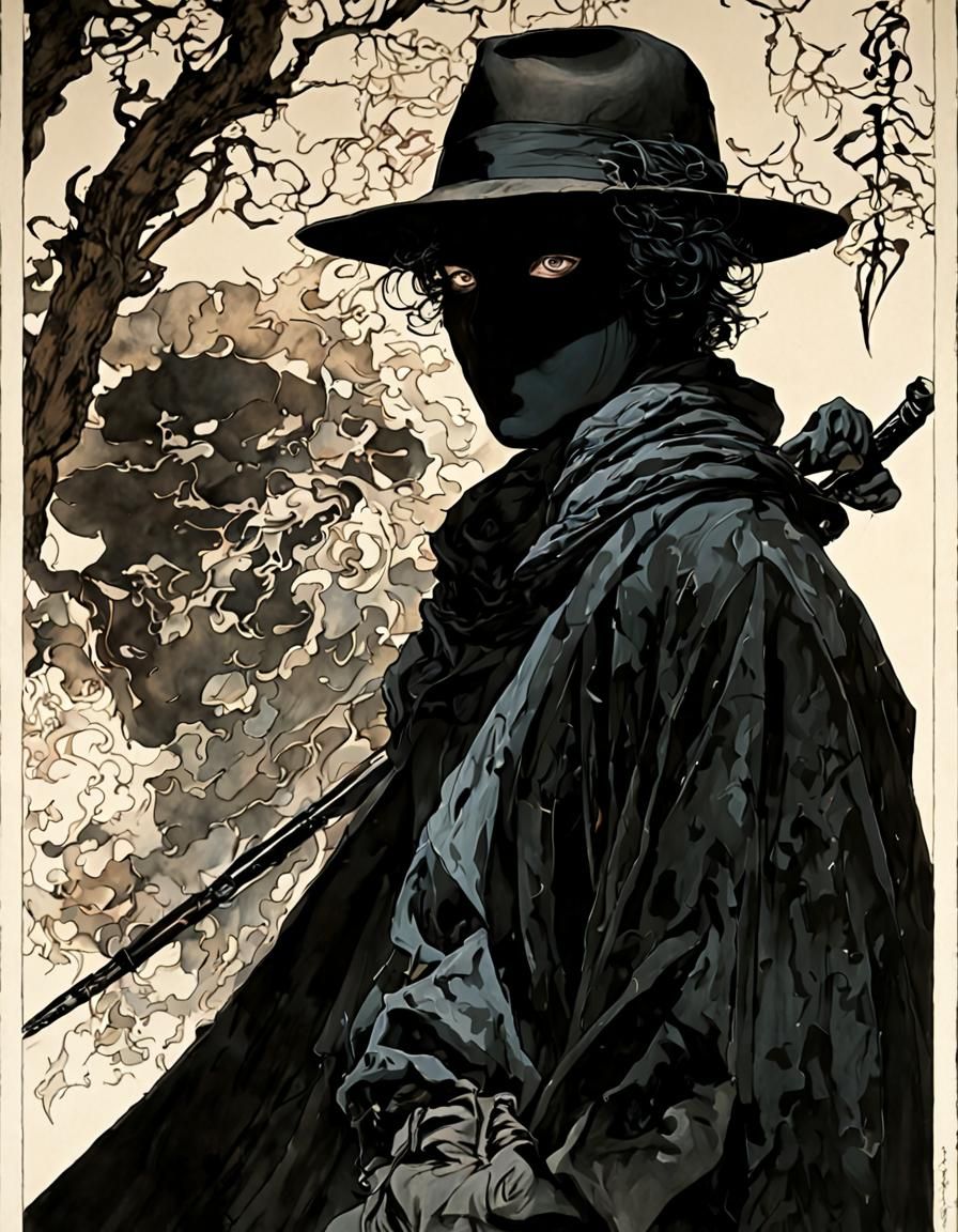 Noir Hero Movie Poster in Rackham Style