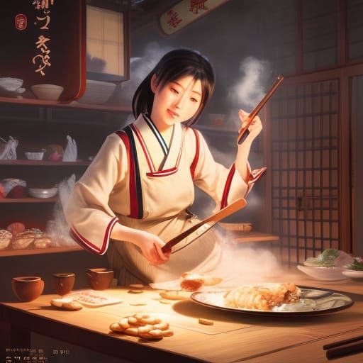 A Makanai Preparing Tonjiru