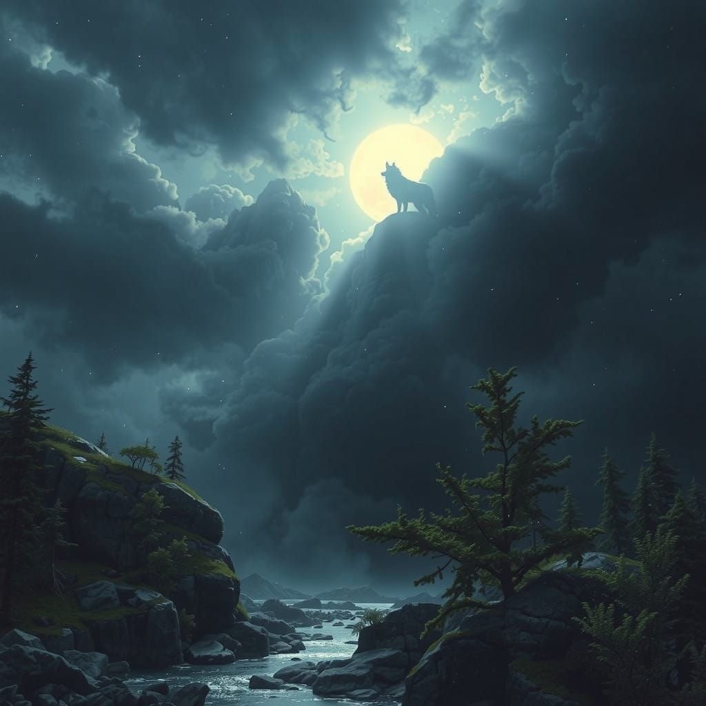 Beastly Lunar Encounter in Dark Beauty