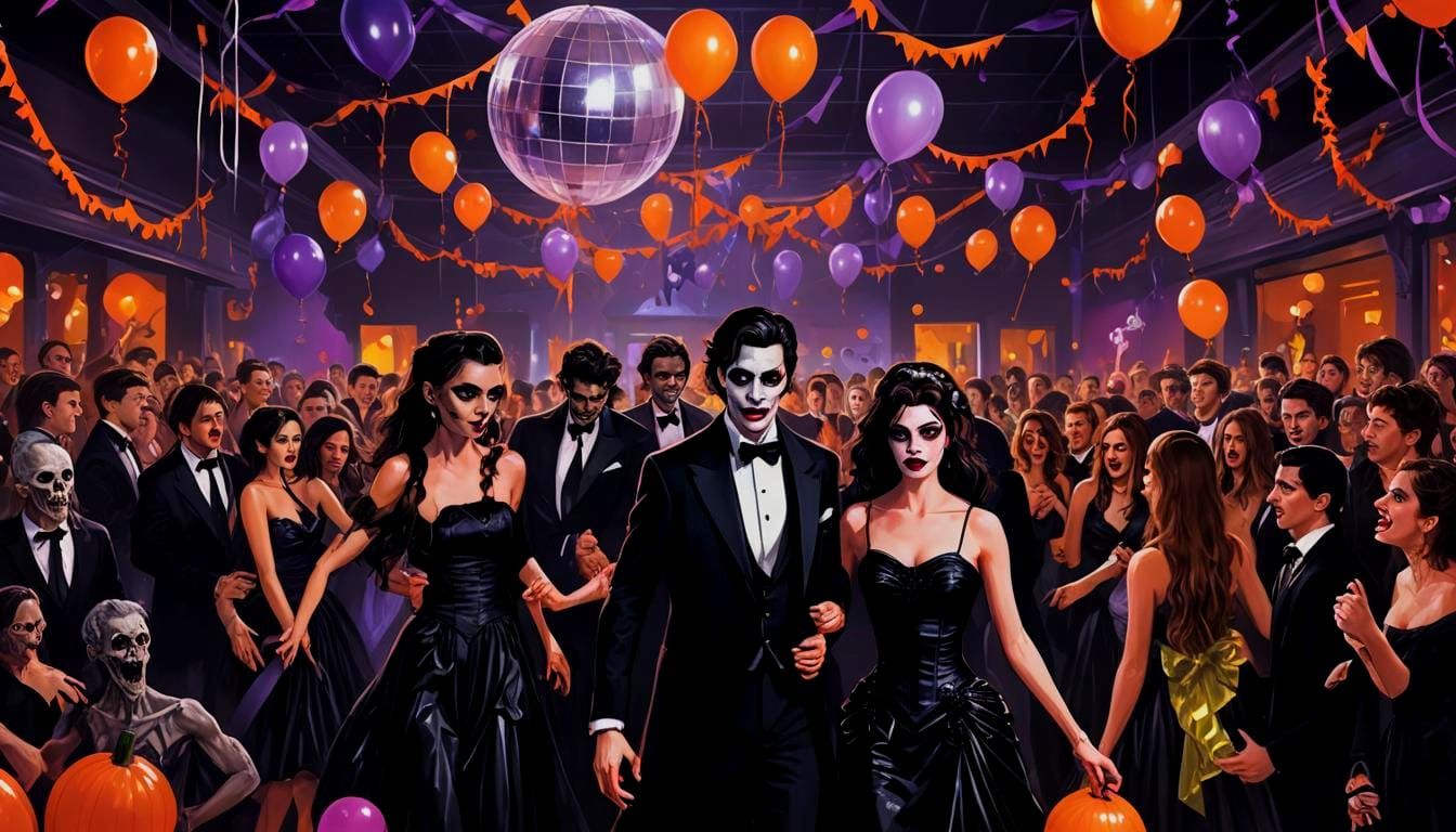 Halloween Prom: Vampires and Monsters in Futuristic Gym