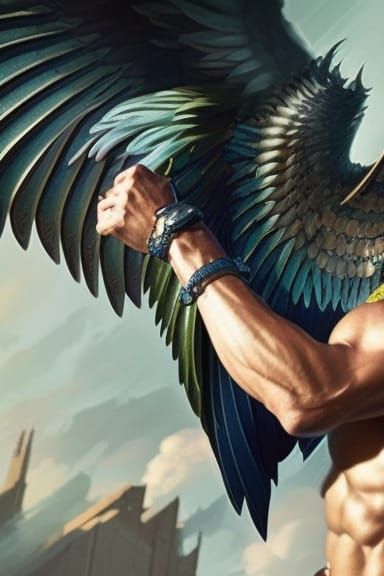 Fallen Angel Portrait in Hyperdetailed Digital Art