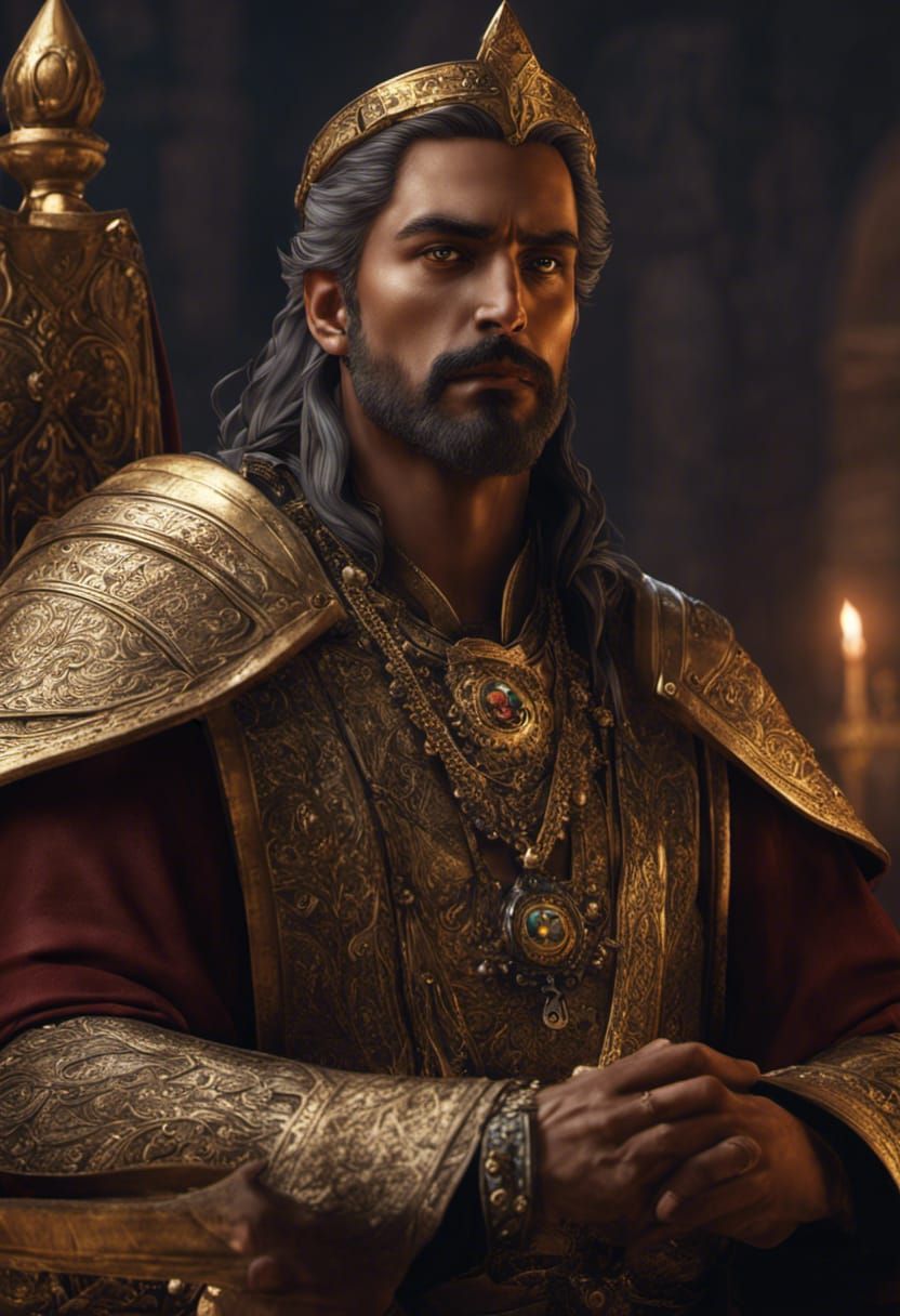 Medieval King in Dark Fantasy Style