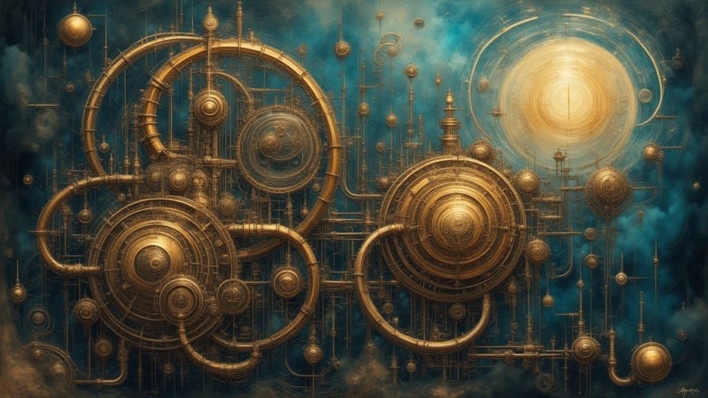 Surreal Painting of an Intricate Dreaming Machine