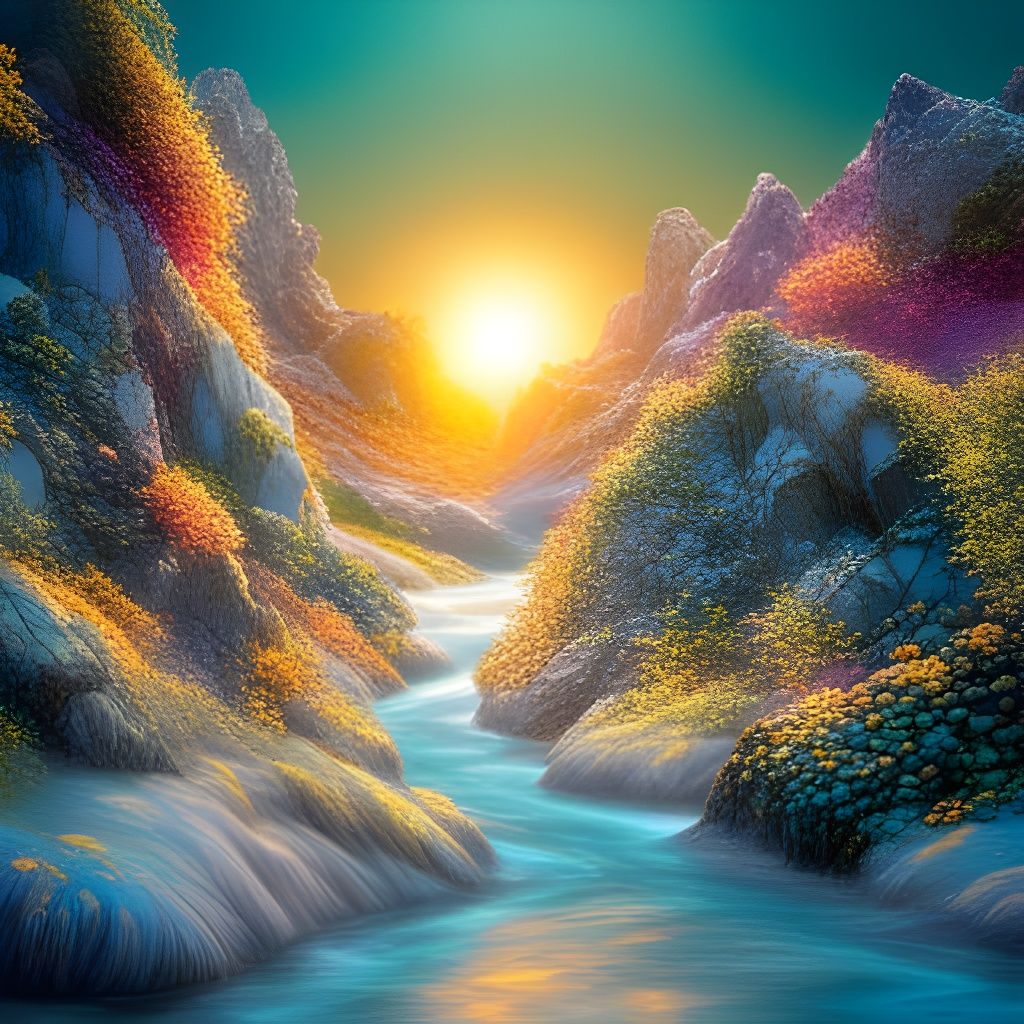 Sparkling Crystal Landscape in Brilliant Color