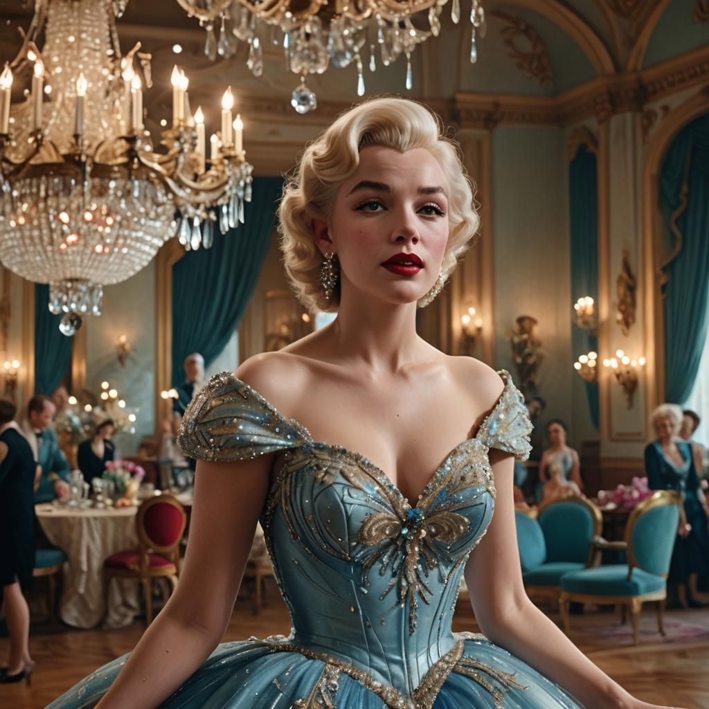 Marilyn Monroe as Cinderella in Art Deco Style
