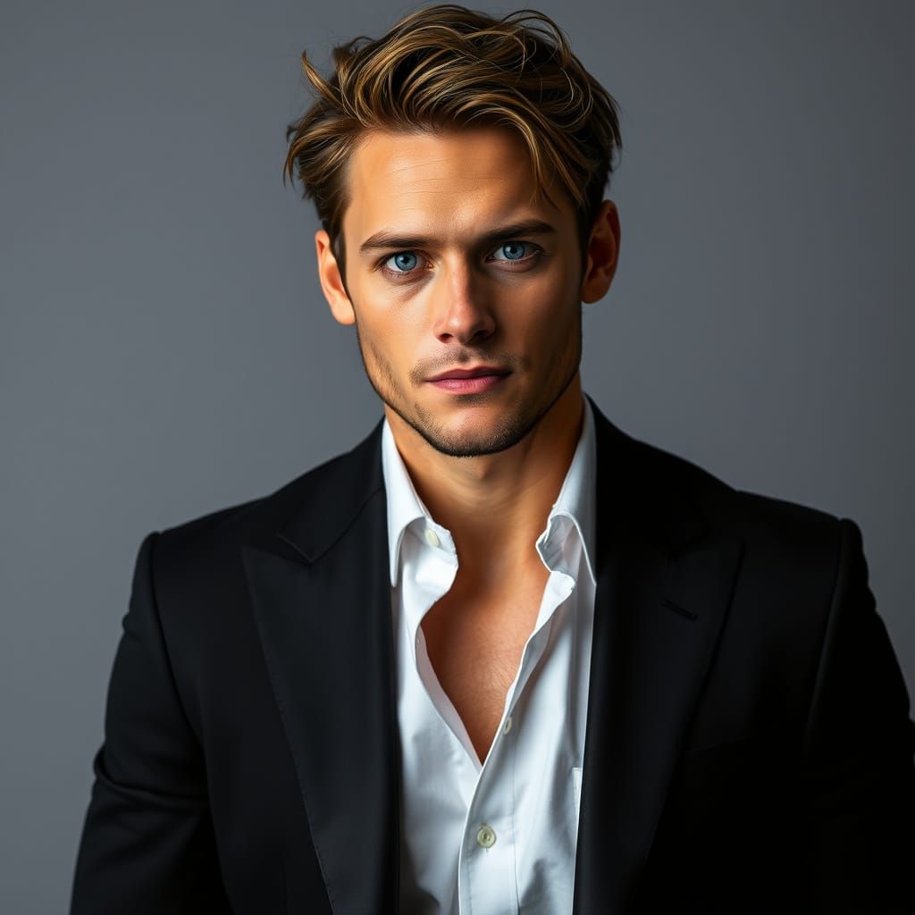 Alec Gray: Hollywood Star Exudes Charisma in Black Suit