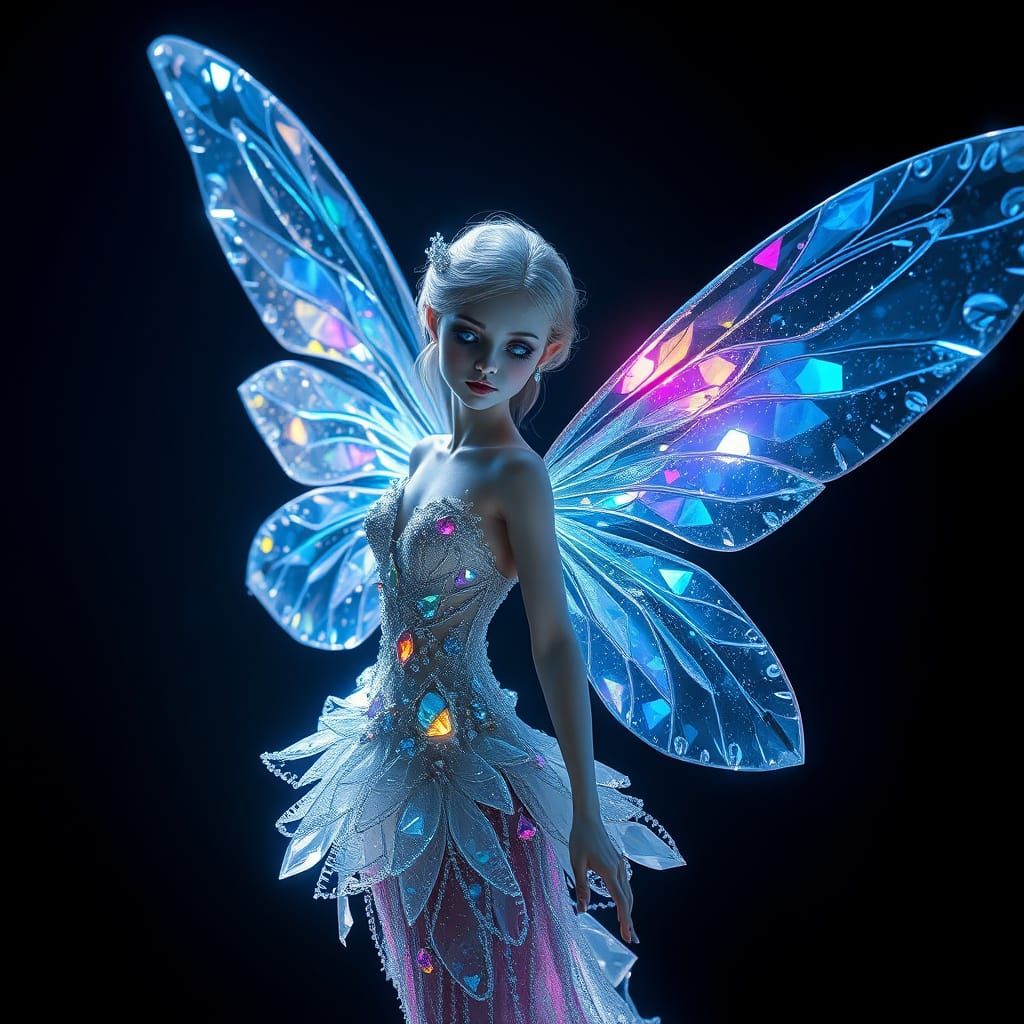Enchanted Celestial Fairy in a Dark, Starless Void