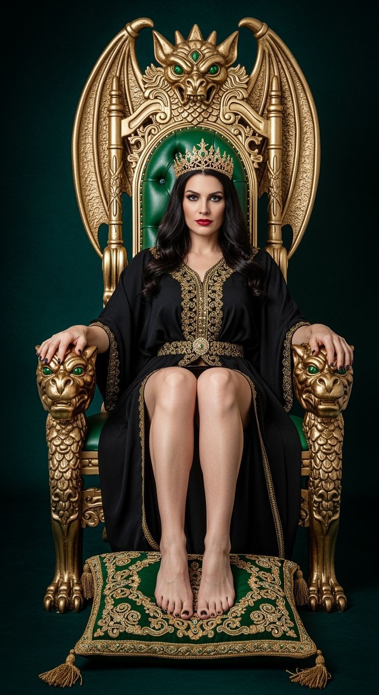 Evil Sorceress on Gargoyle Throne, Professional Photography