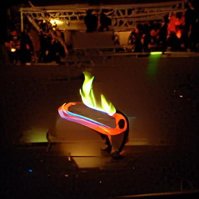 Neon Fire Performance Art