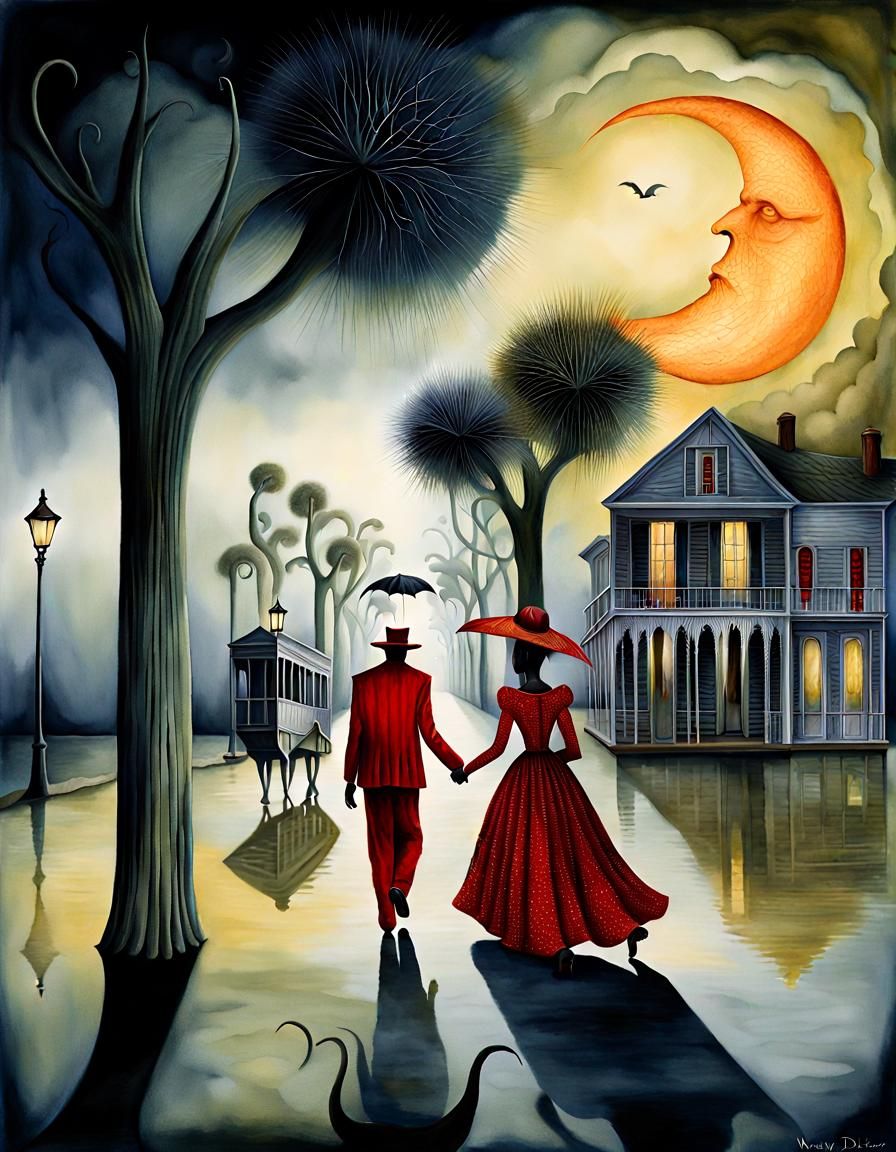 Dream Walk: Devil in New Orleans, Vintage Illustration