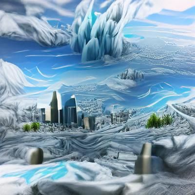 Global Freezing Depicted as Detailed Matte Painting