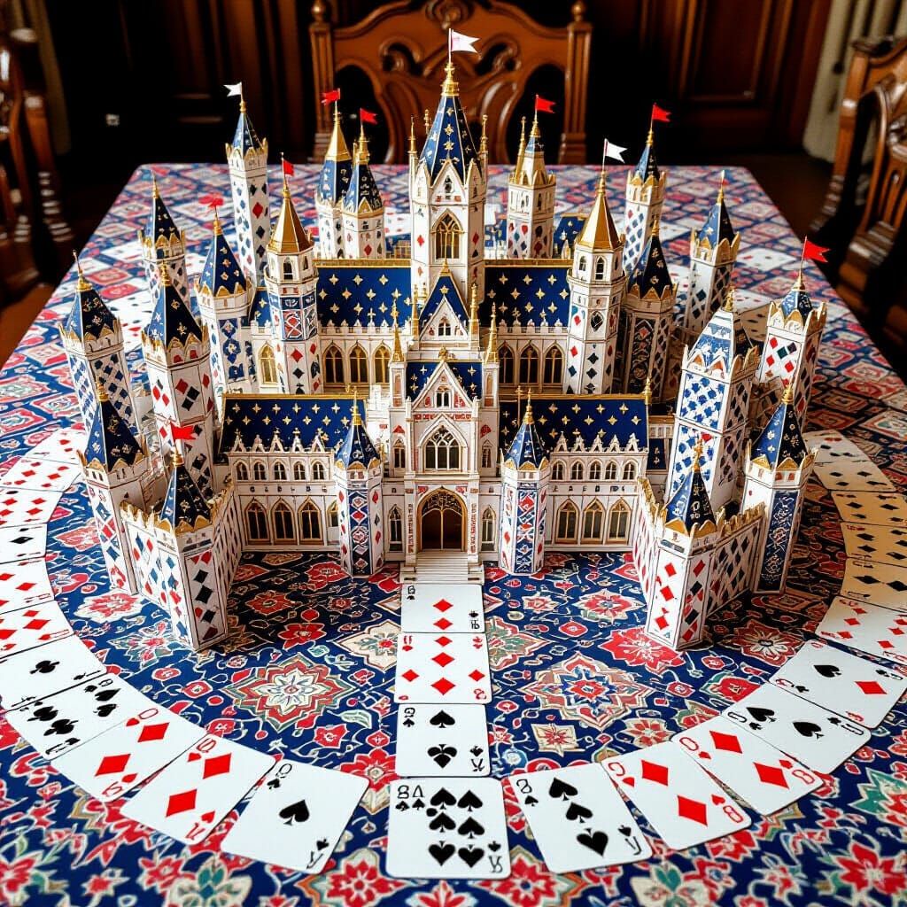 Royal Court of Card Suits and Patterns