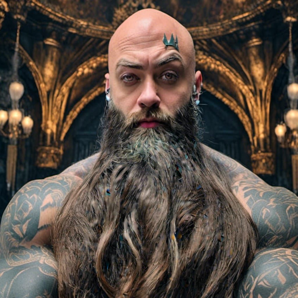 King Triton Hyperrealistic Full Body Portrait