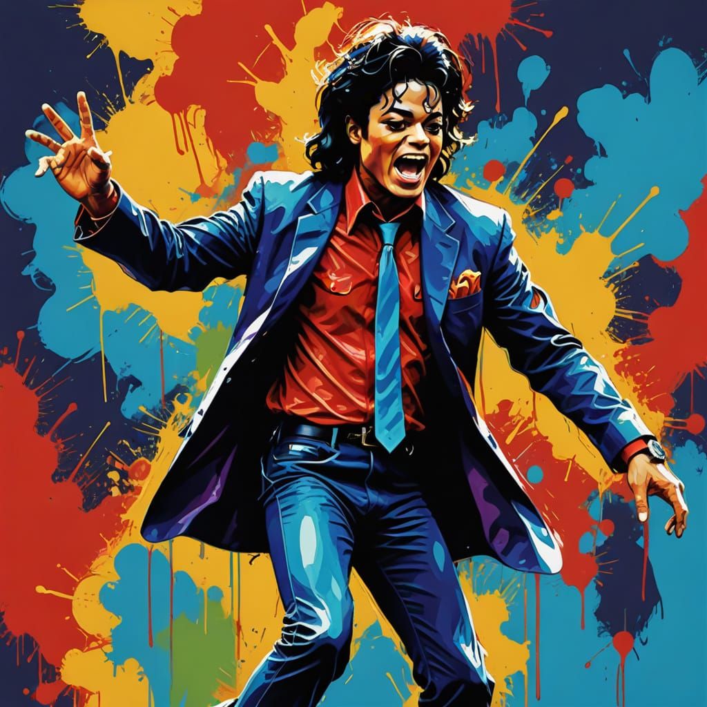 Michael Jackson Caricature in Ralph Steadman Style