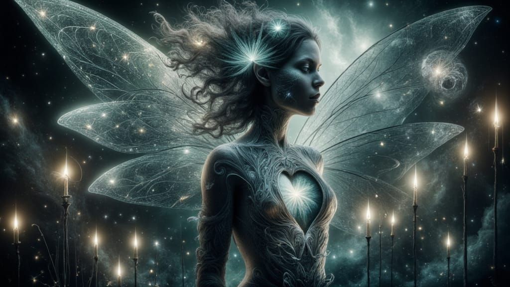 Nebula Fairy Goddess Reveals Anatomical Heart