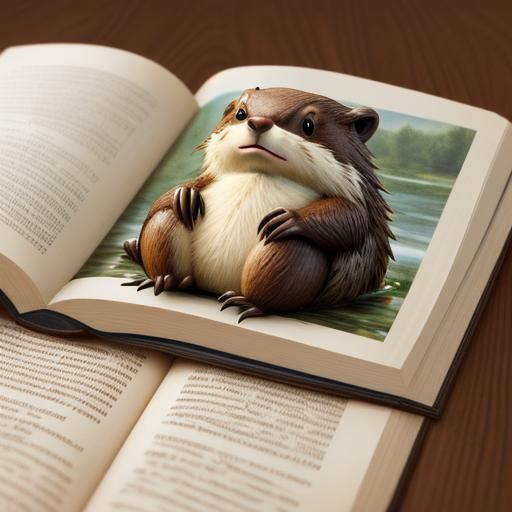 Realistic Beaver Illustration in Open Book