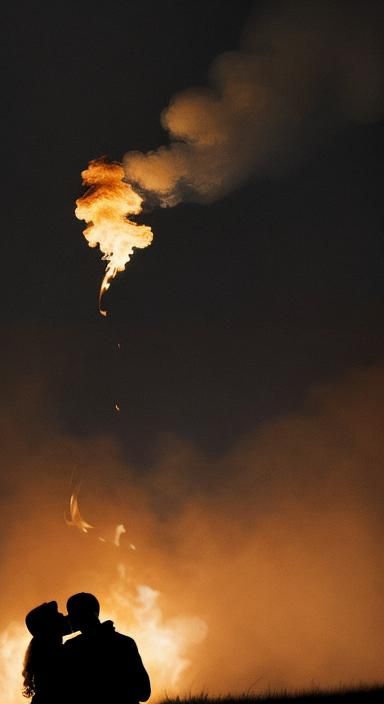 Photorealistic Matchstick Smoke Forms Human Embrace