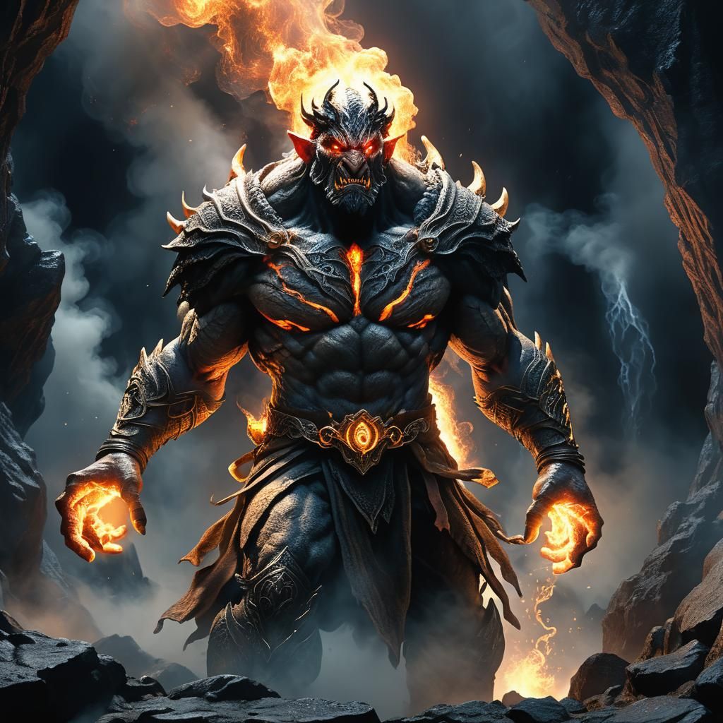 Ethereal Balrog Fantasy Art in Baroque Style