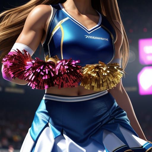 Intimate Portrait of a Cheerleader in Hyperrealistic Detail