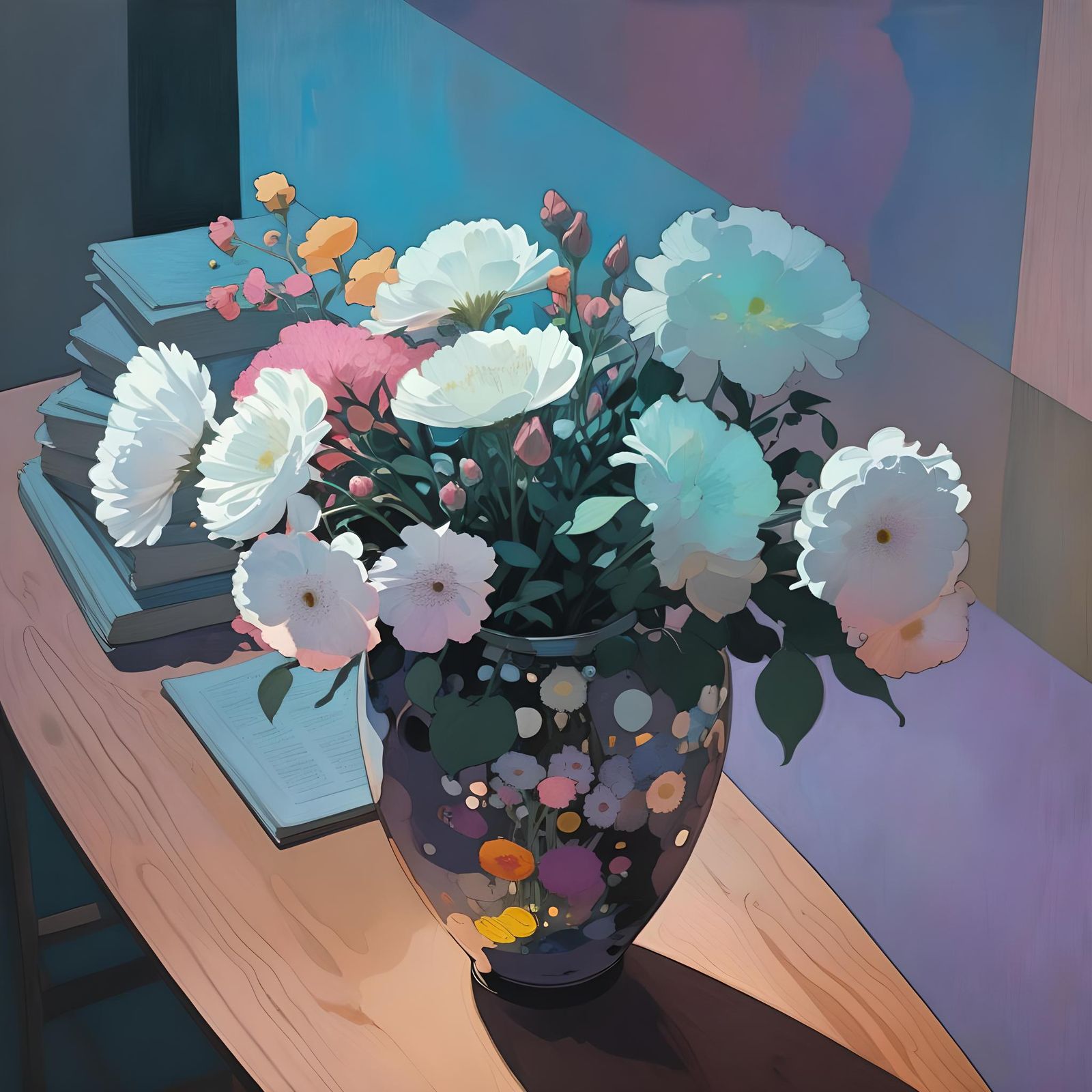 Floral Still Life in Art Nouveau Style