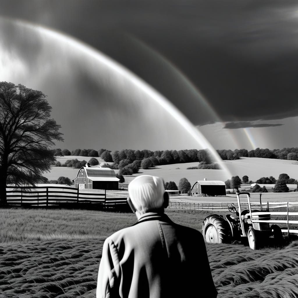 Monochromatic Rainbow Tears: A Black and White TV Still