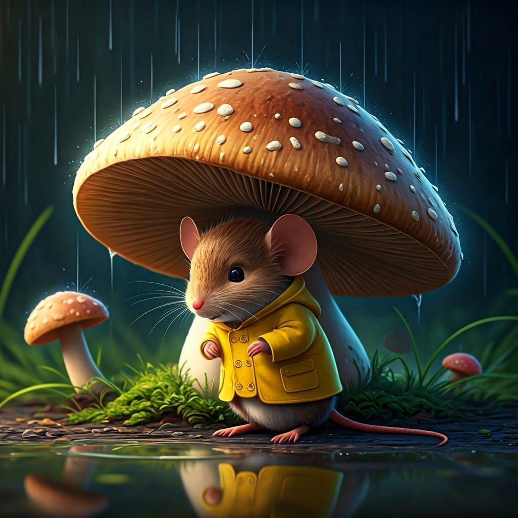 Cozy Woodland Retreat in Whimsical Watercolor Style