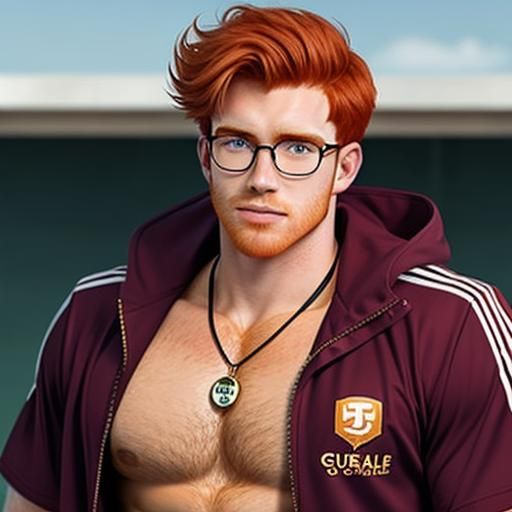 Male, 20 years old, ginger haired lifeguard