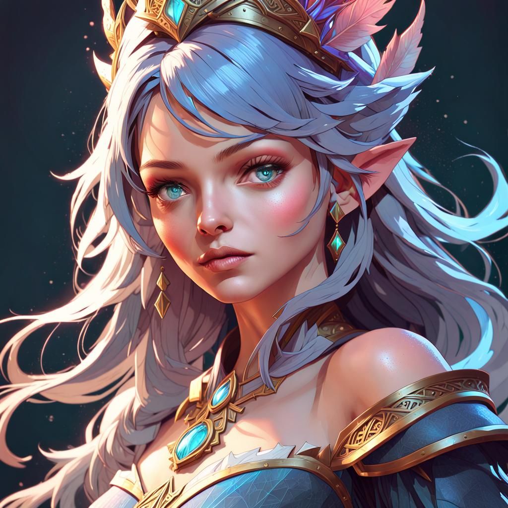 Fantasy Mage Portrait in Hyperdetailed Style