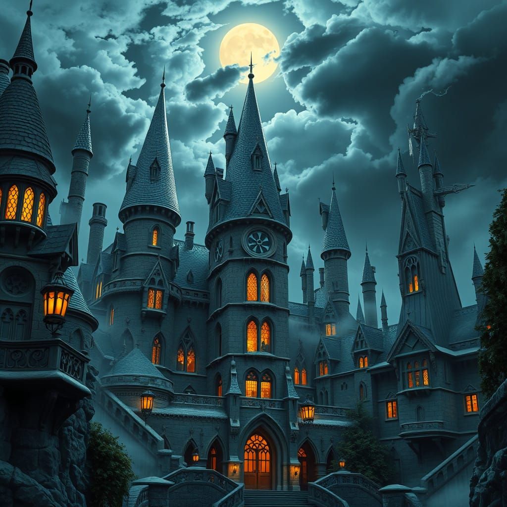 Gothic Dreamscape Hogwarts Castle