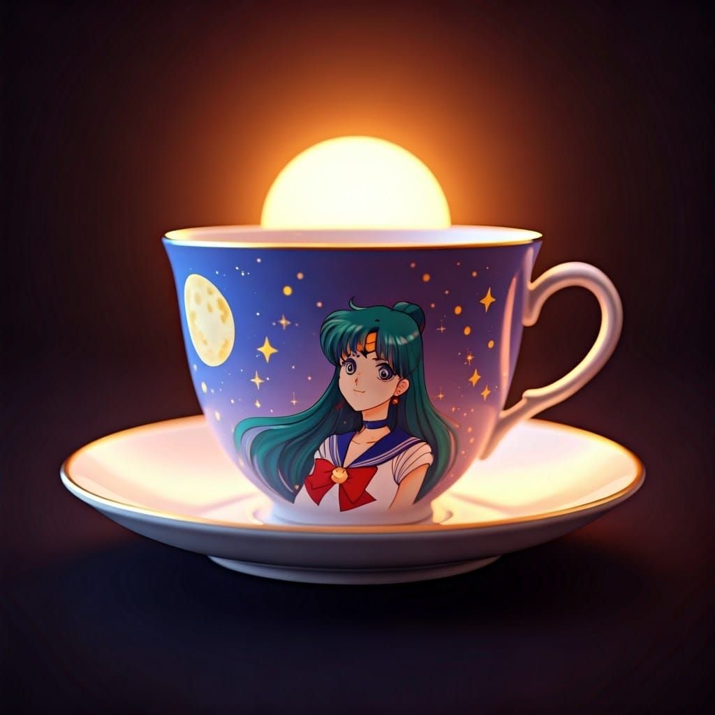 Sailor Pluto Teacup in Anime Manga Style