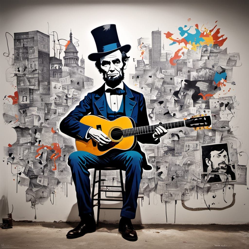 Lincoln's Rebel Rockstar in Graffiti Mural