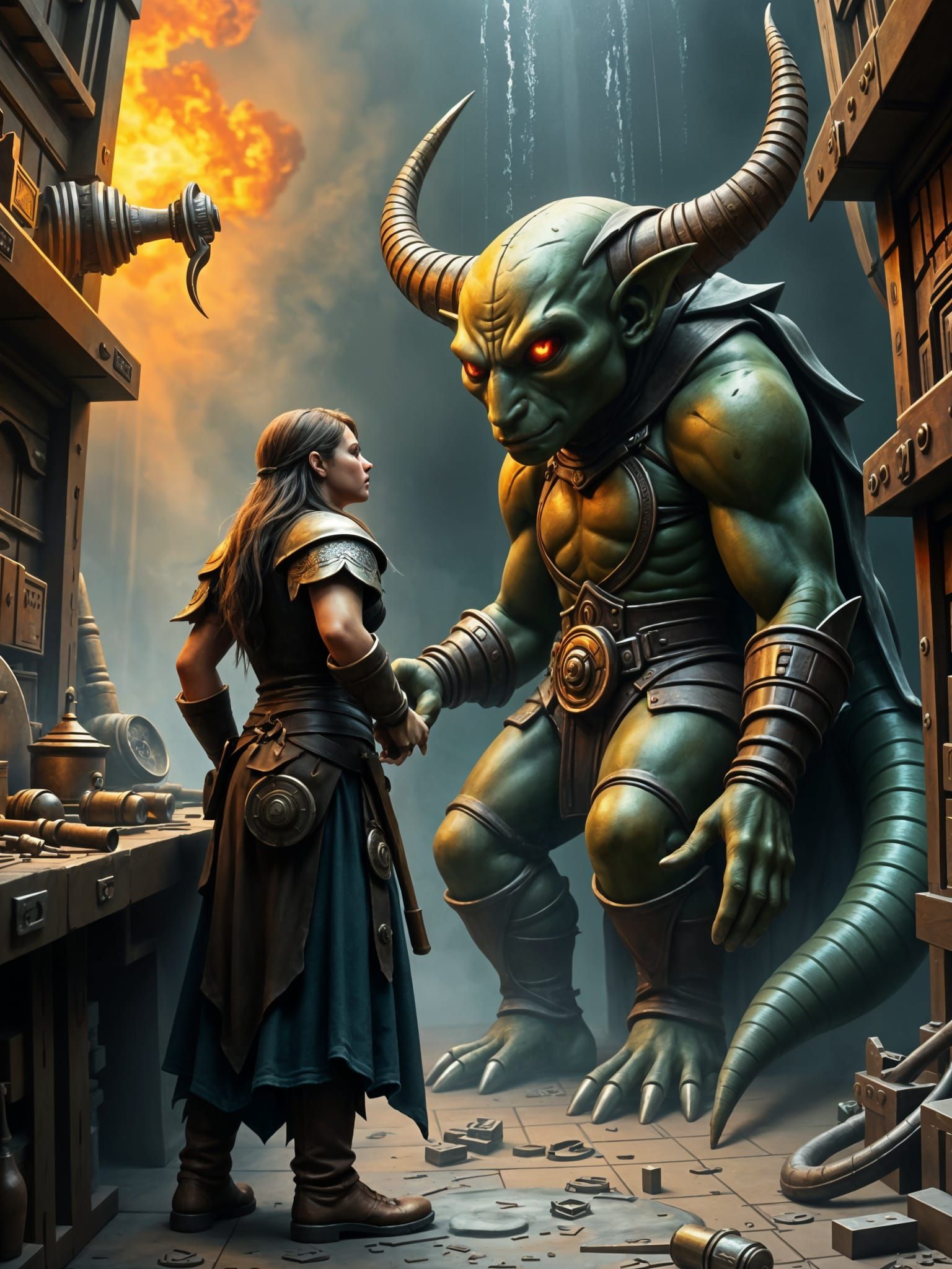 Dwarven Tinker Creates Clockwork Dragon