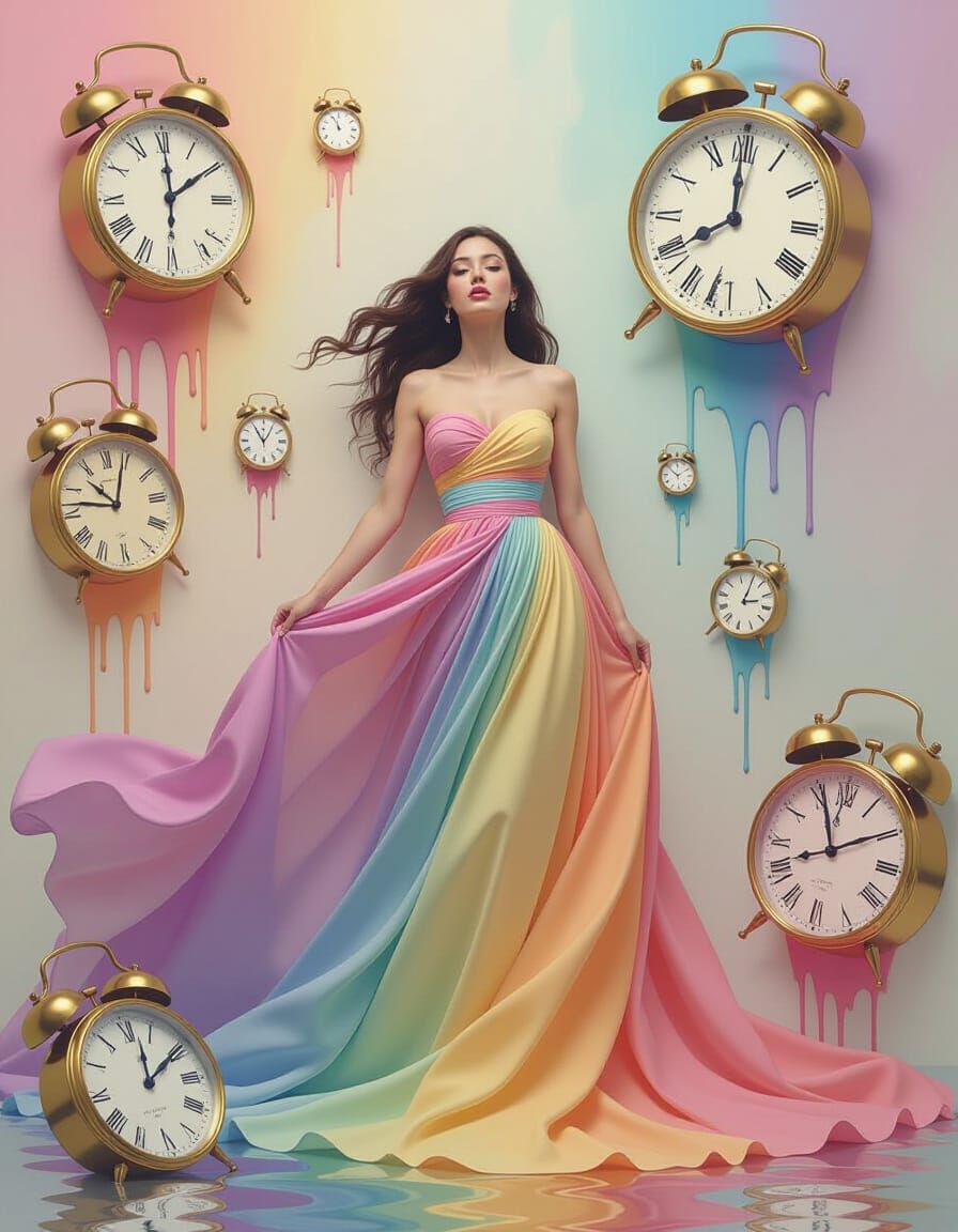 Surreal Dream Portrait in Neon Fantasy Style