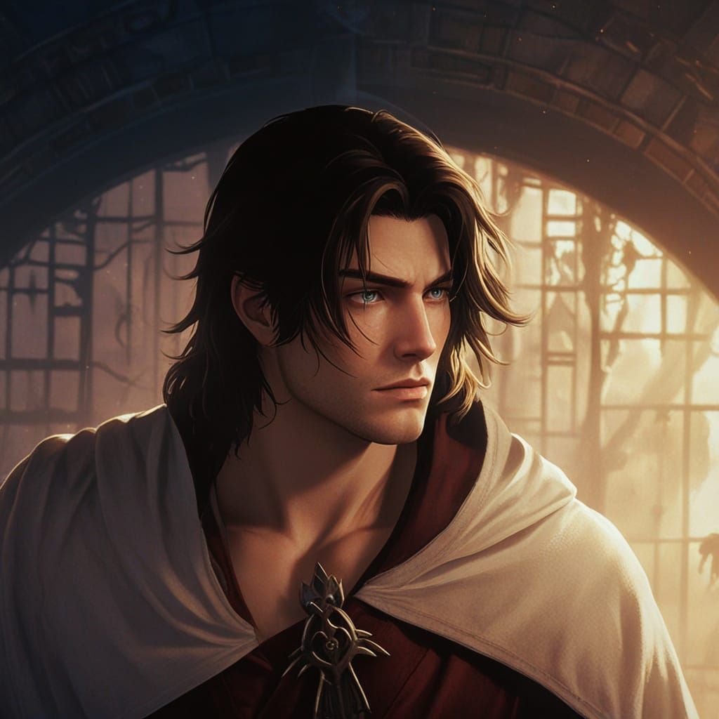 Ethereal Fantasy Portrait of a Tall, Handsome Man in the Sty...