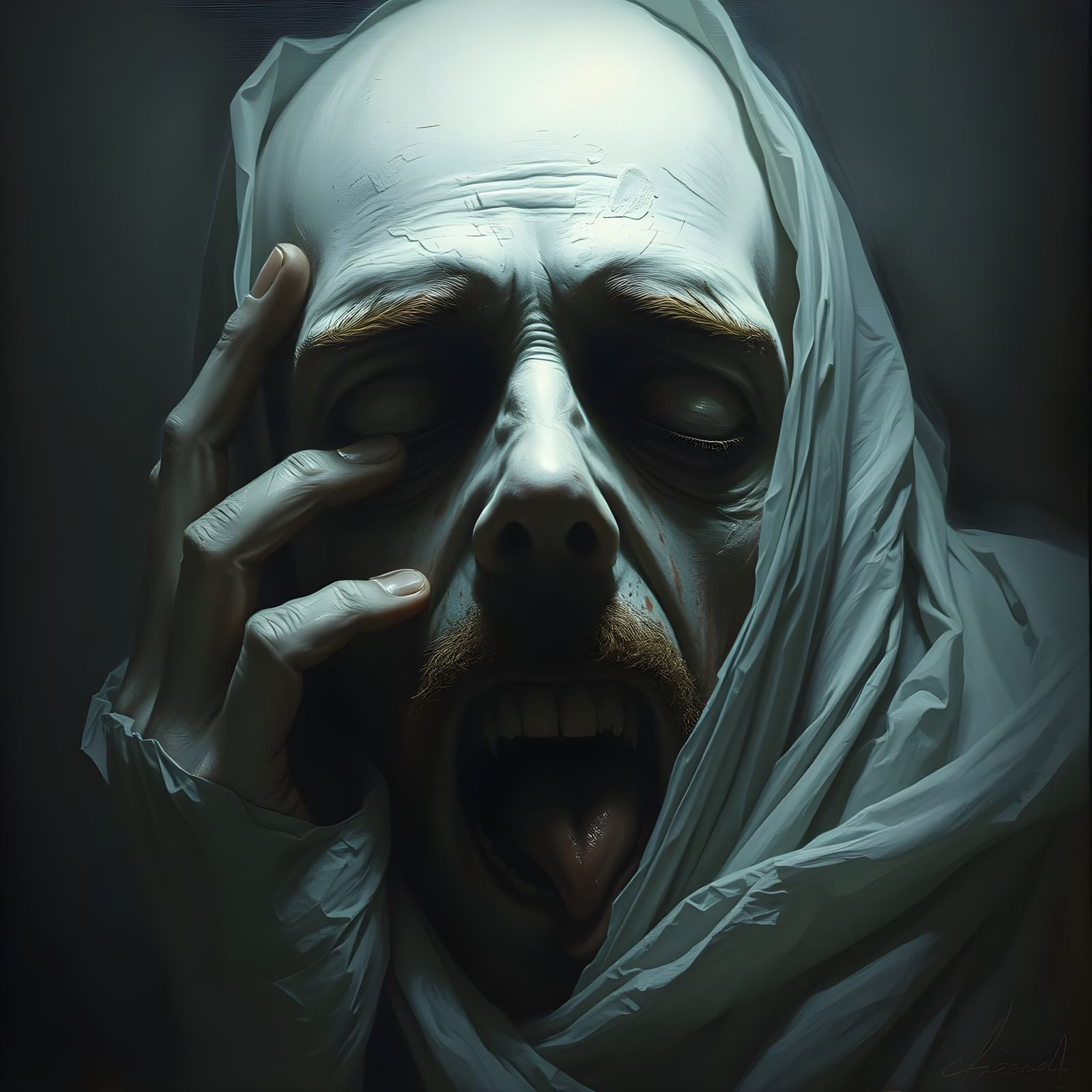 Ethereal Horror Scene in Dark Aesthetic