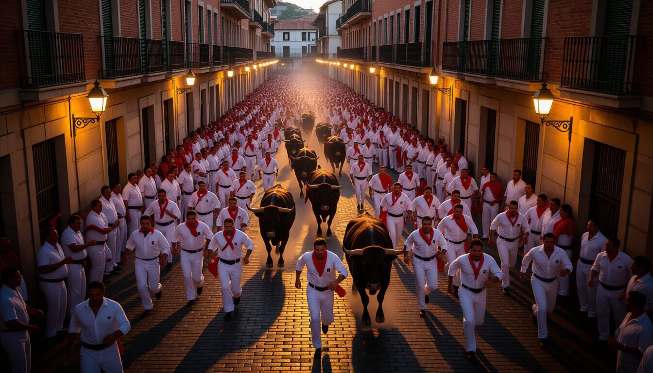 San Fermín running of the bulls in Pamplona