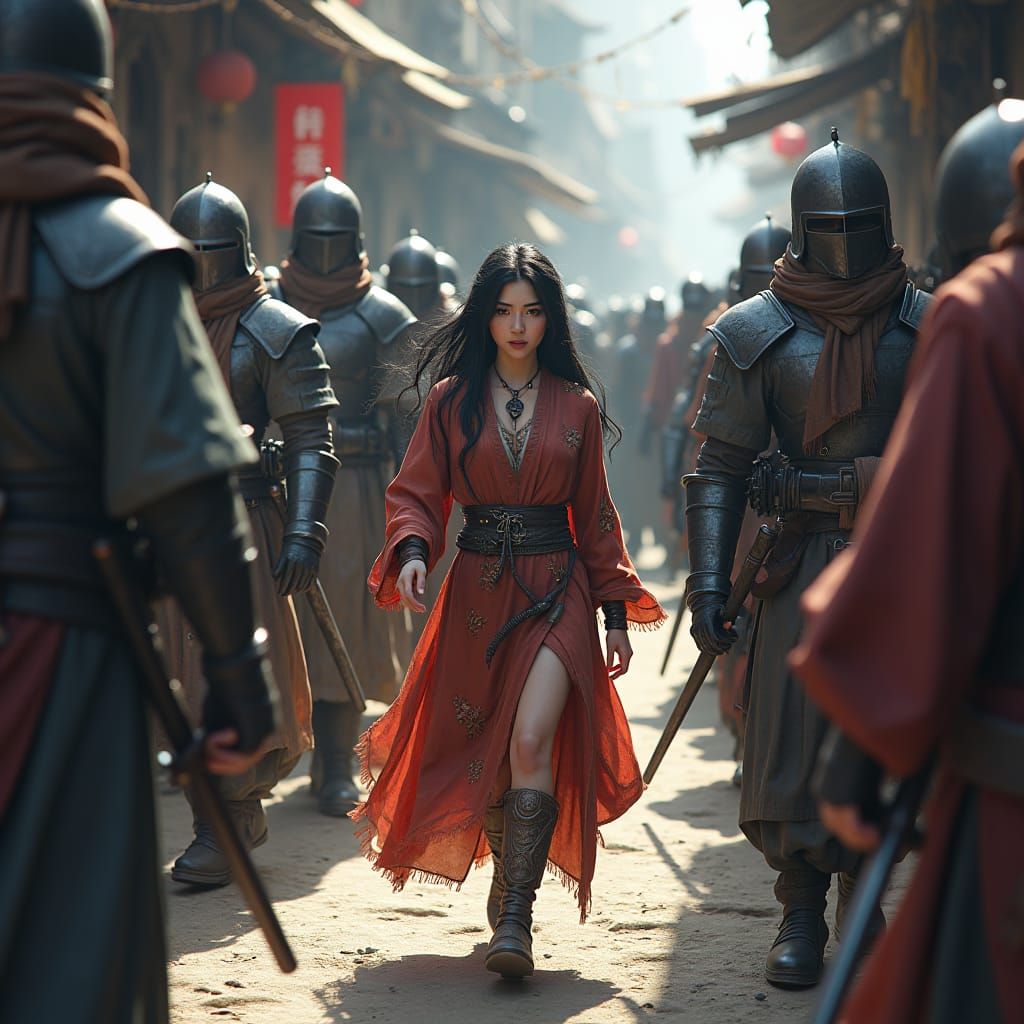 Woman's Escape: Anime-Inspired Adventure in 3D