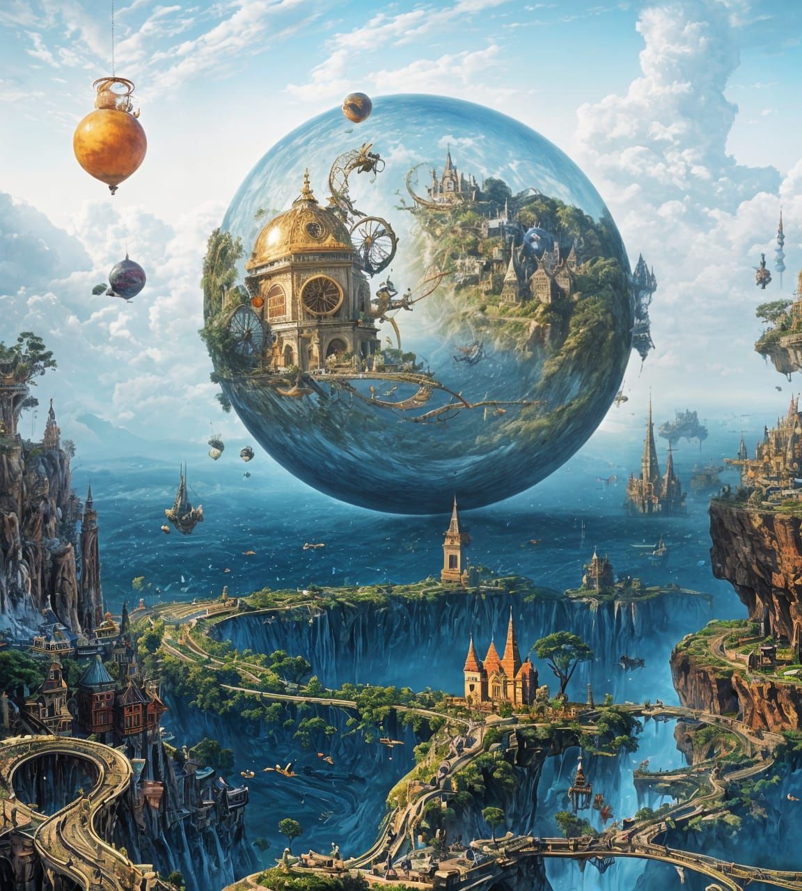 Magical Particle Tornado over Alien Landscape