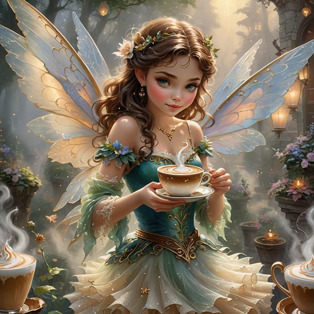 Latte Fairy with Ethereal Wings
