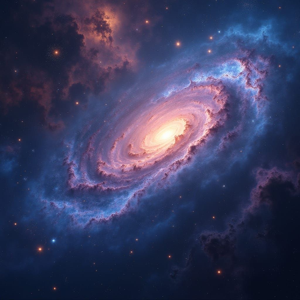 Vibrant Nebula Swirling with Galaxies and Stars