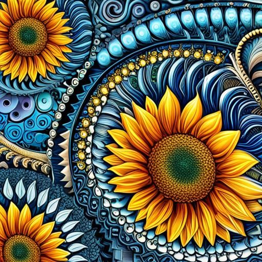 Sunflowers, by Vincent van Gear, version 2