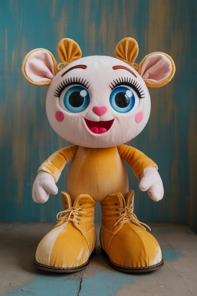 Gorgeously Golden Velvet Happy Things in Huge Cute Boots