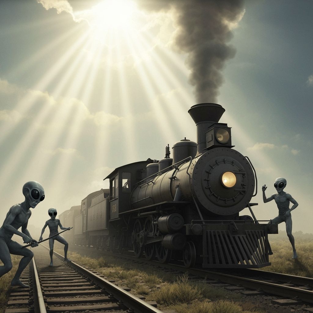 Alien Wild West Train Robbery with Divine Light