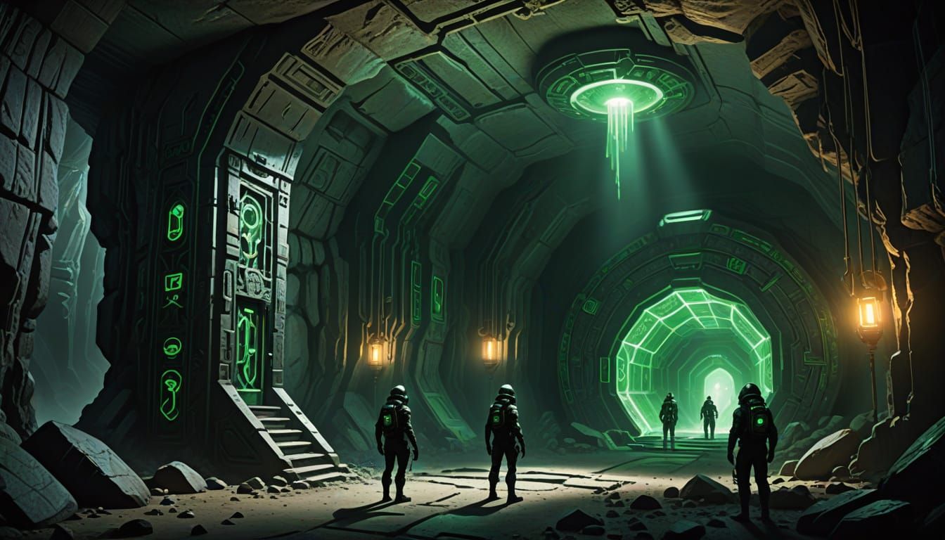 Deep Cave: Agents Discover Glowing Alien Technology