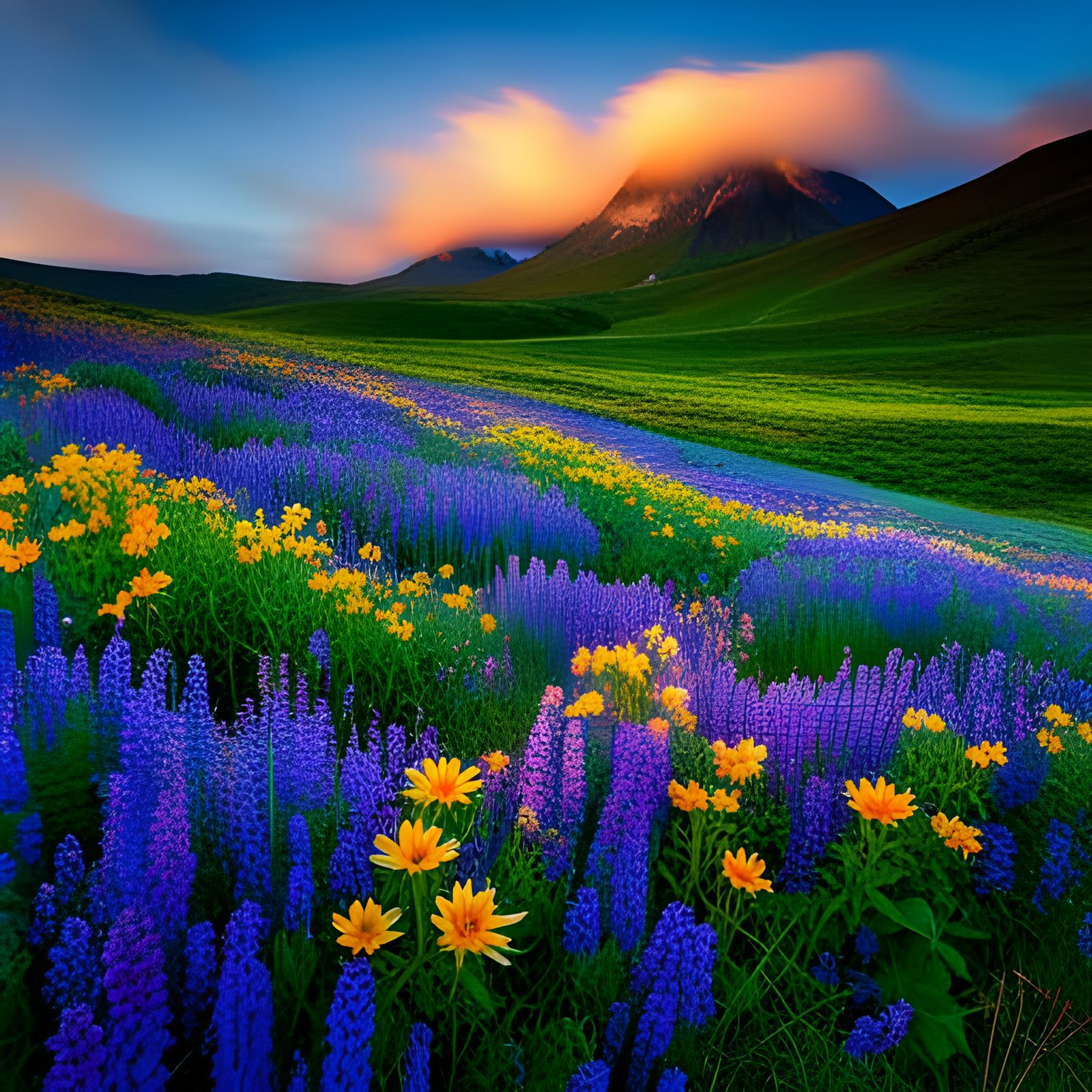 Fluorescent Geometric Wildflowers in HDR