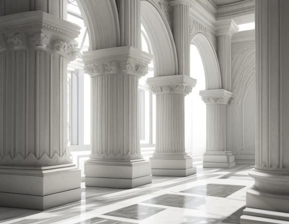 Detailed Marble Moldings in Photorealistic 3D Rendering