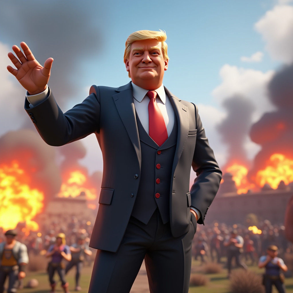 Trump in Fortnite Battle Royale, 3D Game Art